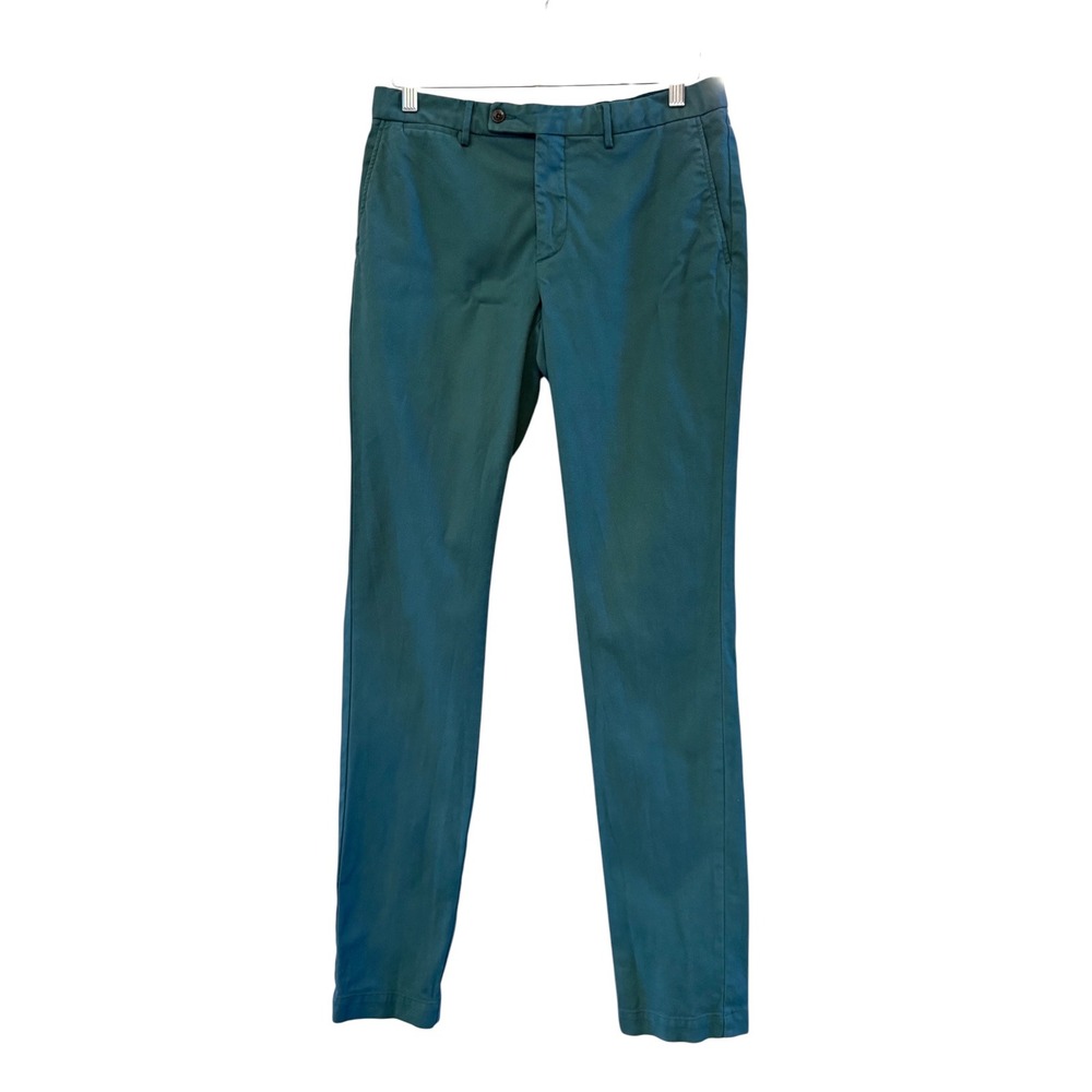 Hackett London Men's Pine Green Textured Pants Size 31L (Long) Casual Dressy